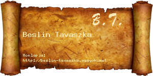 Beslin Tavaszka névjegykártya